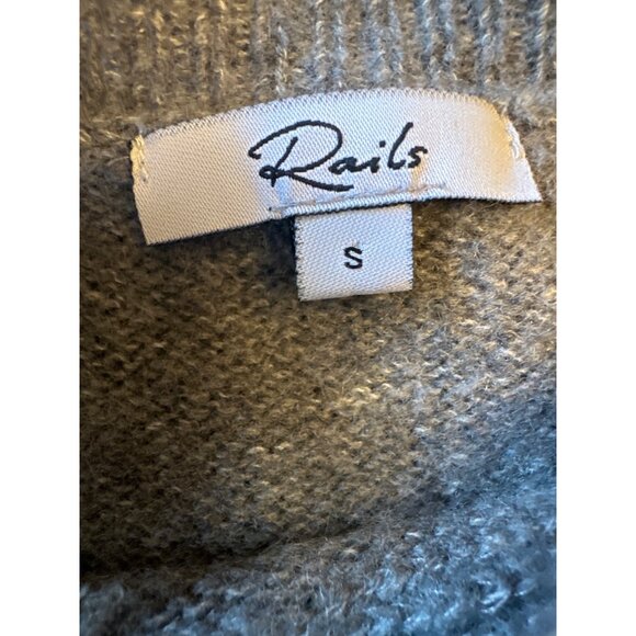 Rails Gray Lightning Bolt Sweater Soft Wool Cashmere Blend Knit Small S - Picture 2 of 6